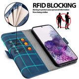 Samsung Galaxy S20 Plus Klapphülle im Lederlook mit RFID Block in Blau