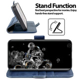 Samsung Galaxy S20 Ultra Klapphülle im Lederlook mit RFID Block in Blau