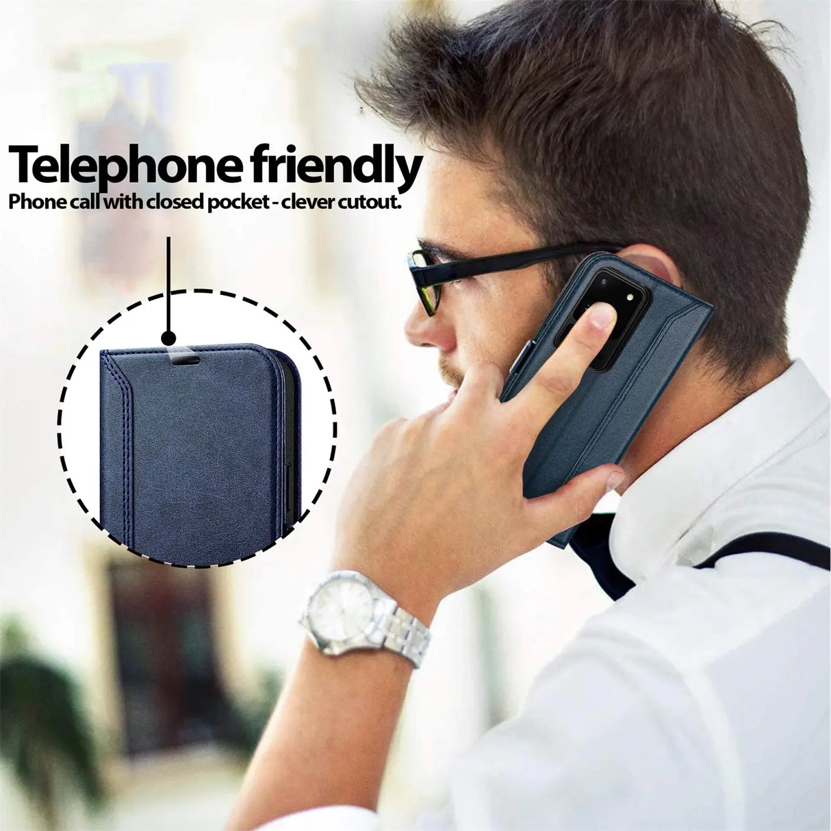 Samsung Galaxy S20 Ultra Klapphülle im Lederlook mit RFID Block in Blau