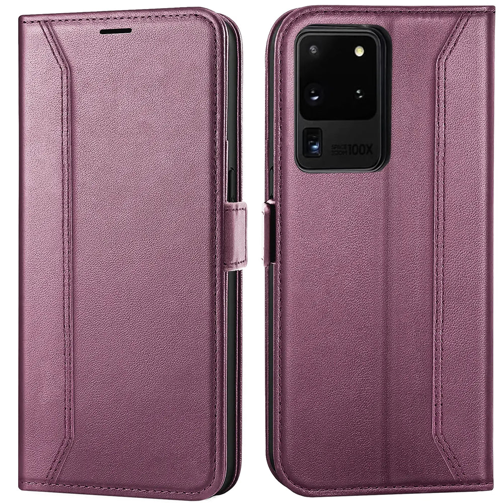 Samsung Galaxy S20 Ultra Klapphülle im Lederlook mit RFID Block in Lila