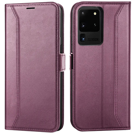 Samsung Galaxy S20 Ultra Klapphülle im Lederlook mit RFID Block in Lila
