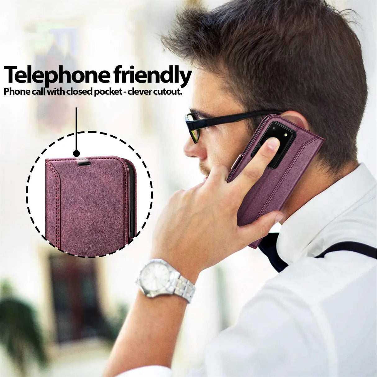 Samsung Galaxy S20 Ultra Klapphülle im Lederlook mit RFID Block in Lila