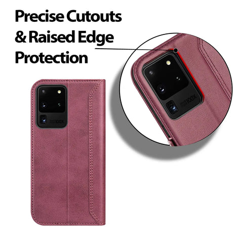 Samsung Galaxy S20 Ultra Klapphülle im Lederlook mit RFID Block in Lila