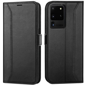 Samsung Galaxy S20 Ultra Klapphülle im Lederlook mit RFID Block in Schwarz
