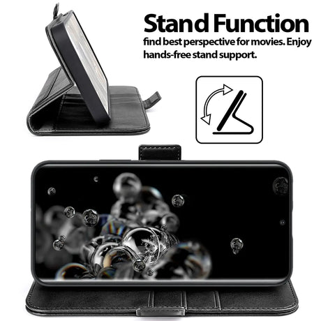 Samsung Galaxy S20 Ultra Klapphülle im Lederlook mit RFID Block in Schwarz
