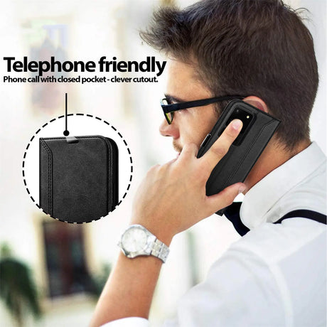 Samsung Galaxy S20 Ultra Klapphülle im Lederlook mit RFID Block in Schwarz