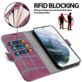 Samsung Galaxy S21 Klapphülle im Lederlook mit RFID Block in Lila
