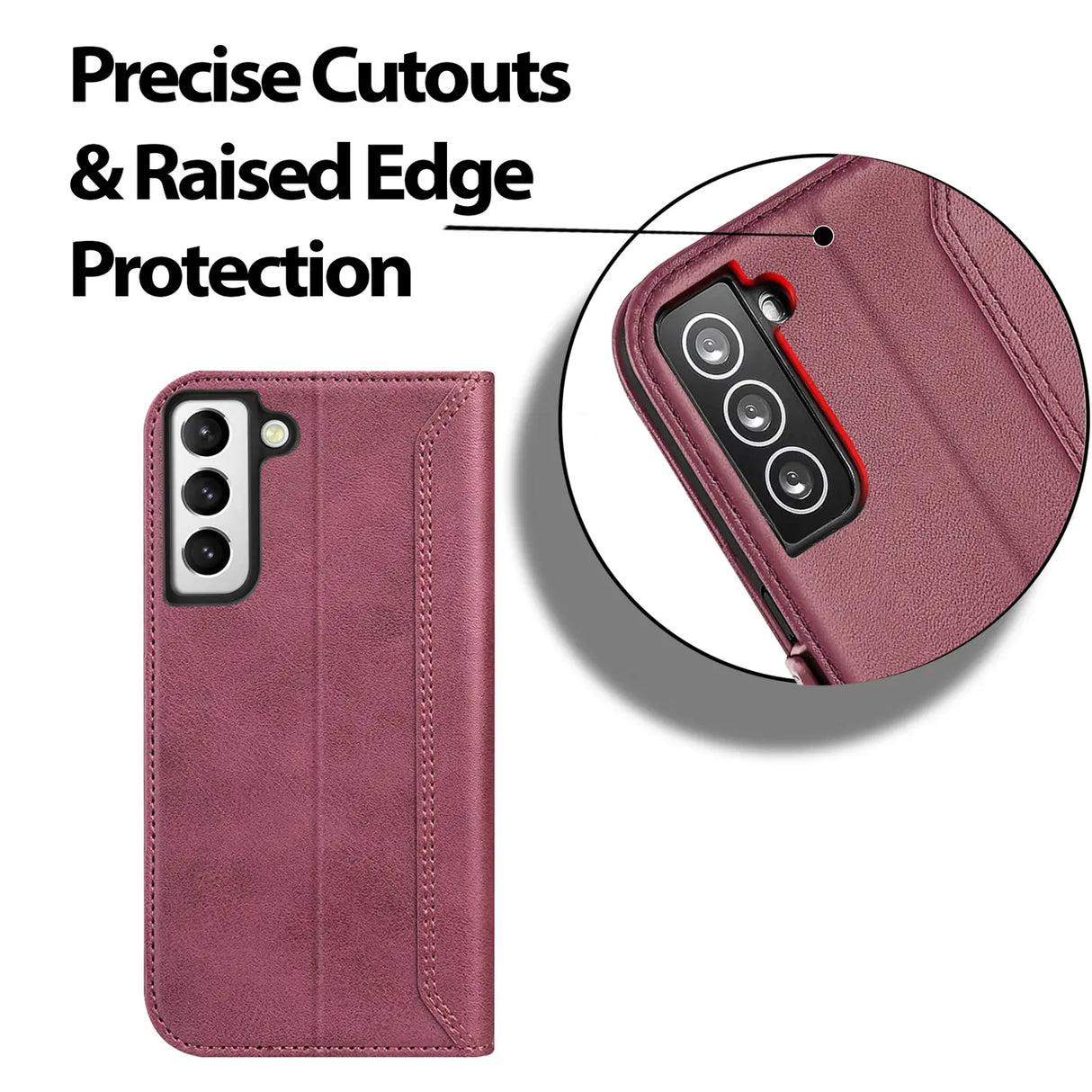 Samsung Galaxy S21 Klapphülle im Lederlook mit RFID Block in Lila