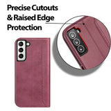 Samsung Galaxy S21 Klapphülle im Lederlook mit RFID Block in Lila