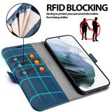 Samsung Galaxy S21 Plus Klapphülle im Lederlook mit RFID Block in Blau