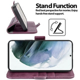 Samsung Galaxy S21 Plus Klapphülle im Lederlook mit RFID Block in Lila