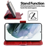 Samsung Galaxy S21 Plus Klapphülle im Lederlook mit RFID Block in Rot