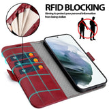 Samsung Galaxy S21 Plus Klapphülle im Lederlook mit RFID Block in Rot