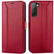 Samsung Galaxy S21 Klapphülle im Lederlook mit RFID Block in Rot