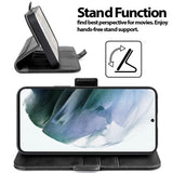 Samsung Galaxy S21 Klapphülle im Lederlook mit RFID Block in Schwarz