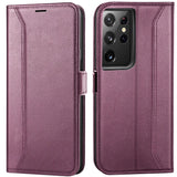 Samsung Galaxy S21 Ultra Klapphülle im Lederlook mit RFID Block in Lila