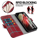 Samsung Galaxy S21 Ultra Klapphülle im Lederlook mit RFID Block in Rot