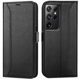 Samsung Galaxy S21 Ultra Klapphülle im Lederlook mit RFID Block in Schwarz