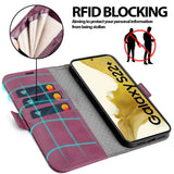 Samsung Galaxy S22 Plus Klapphülle im Lederlook mit RFID Block in Lila