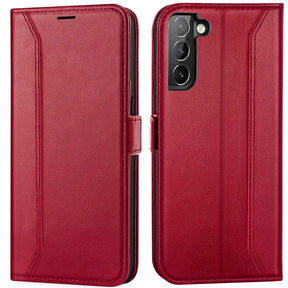 Samsung Galaxy S22 Plus Klapphülle im Lederlook mit RFID Block in Rot