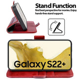 Samsung Galaxy S22 Plus Klapphülle im Lederlook mit RFID Block in Rot