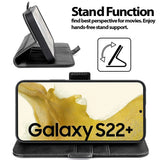 Samsung Galaxy S22 Plus Klapphülle im Lederlook mit RFID Block in Schwarz