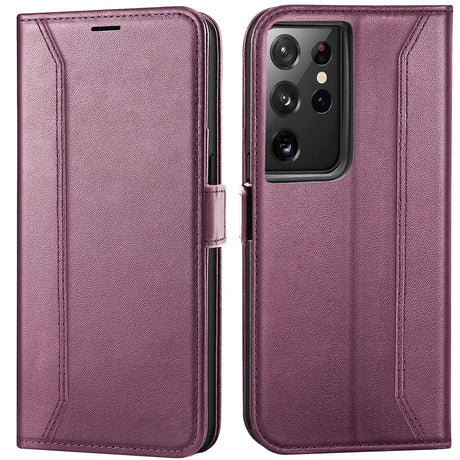 Samsung Galaxy S22 Ultra Klapphülle im Lederlook mit RFID Block in Lila