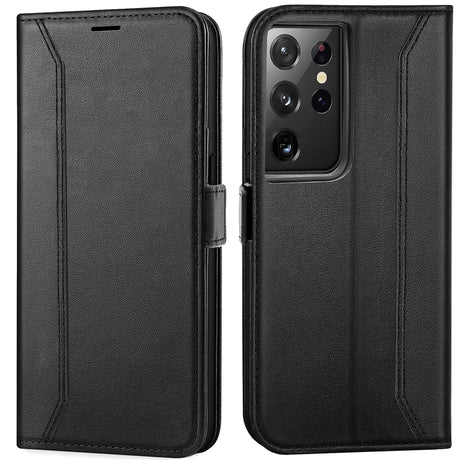 Samsung Galaxy S22 Ultra Klapphülle im Lederlook mit RFID Block in Schwarz