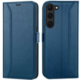 Samsung Galaxy S23 Klapphülle im Lederlook mit RFID Block in Blau