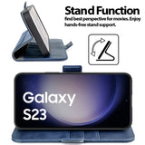 Samsung Galaxy S23 Klapphülle im Lederlook mit RFID Block in Blau