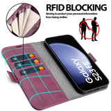 Samsung Galaxy S23 FE Klapphülle im Lederlook mit RFID Block in Lila