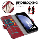 Samsung Galaxy S23 FE Klapphülle im Lederlook mit RFID Block in Rot