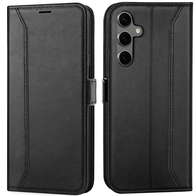 Samsung Galaxy S23 FE Klapphülle im Lederlook mit RFID Block in Schwarz