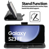 Samsung Galaxy S23 FE Klapphülle im Lederlook mit RFID Block in Schwarz