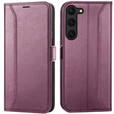 Samsung Galaxy S23 Klapphülle im Lederlook mit RFID Block in Lila