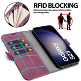 Samsung Galaxy S23 Klapphülle im Lederlook mit RFID Block in Lila