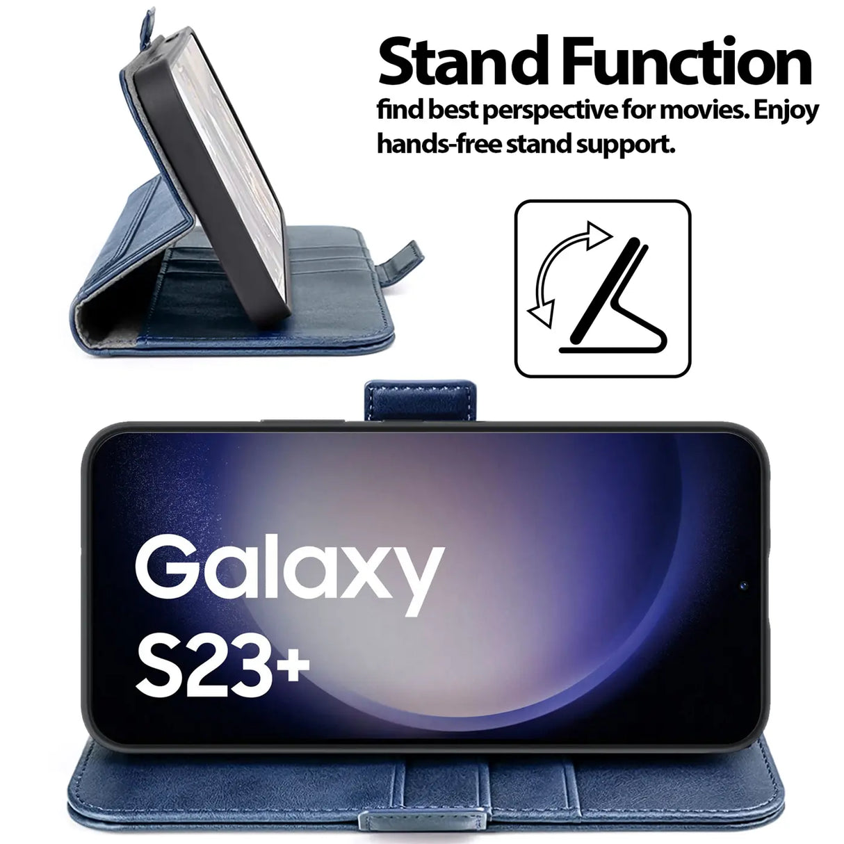 Samsung Galaxy S23 Plus Klapphülle im Lederlook mit RFID Block in Blau