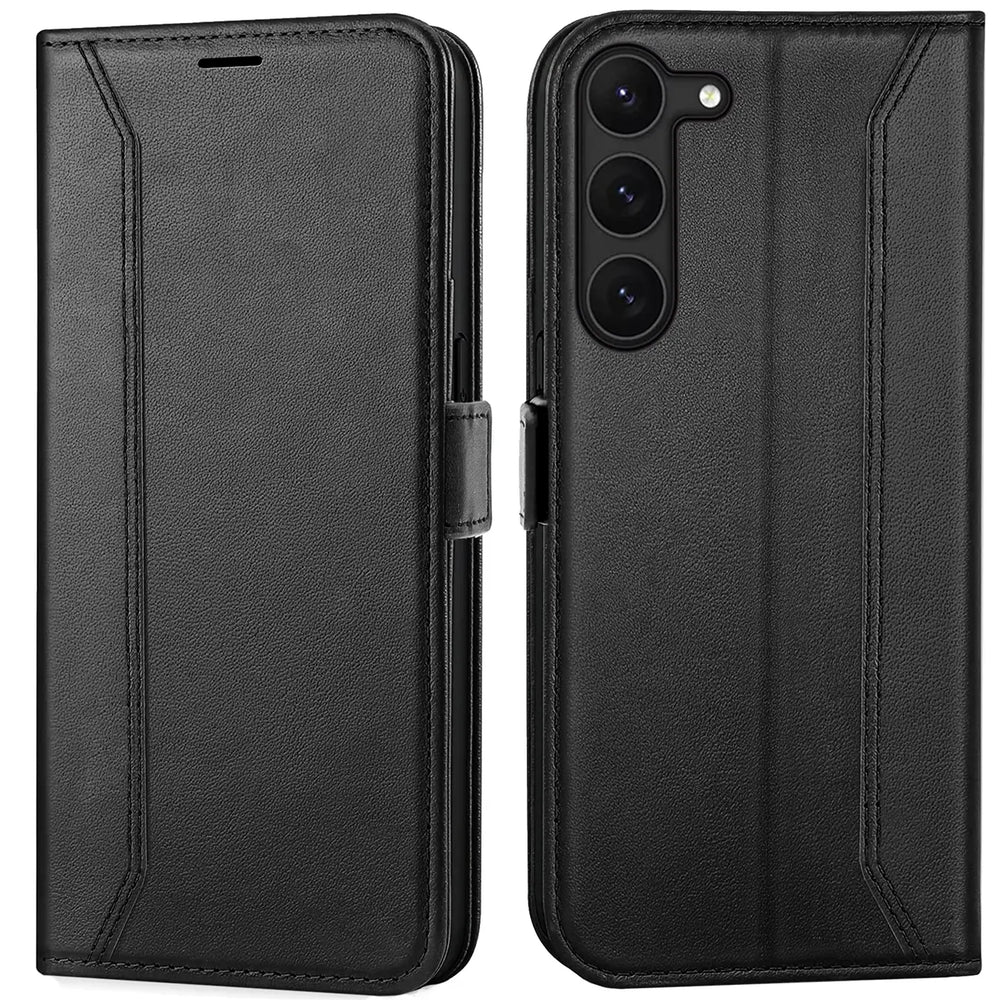 Samsung Galaxy S23 Plus Klapphülle im Lederlook mit RFID Block in Schwarz
