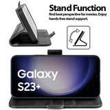 Samsung Galaxy S23 Plus Klapphülle im Lederlook mit RFID Block in Schwarz