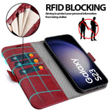 Samsung Galaxy S23 Klapphülle im Lederlook mit RFID Block in Rot