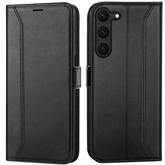 Samsung Galaxy S23 Klapphülle im Lederlook mit RFID Block in Schwarz