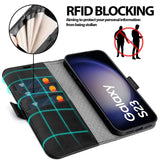 Samsung Galaxy S23 Klapphülle im Lederlook mit RFID Block in Schwarz