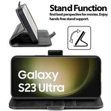 Samsung Galaxy S23 Ultra Klapphülle im Lederlook mit RFID Block in Schwarz