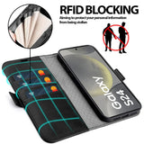 Samsung Galaxy S24 FE Klapphülle im Lederlook mit RFID Block in Schwarz