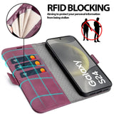 Samsung Galaxy S24 Klapphülle im Lederlook mit RFID Block in Lila