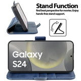 Samsung Galaxy S24 Plus Klapphülle im Lederlook mit RFID Block in Blau