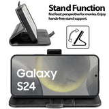 Samsung Galaxy S24 Plus Klapphülle im Lederlook mit RFID Block in Schwarz