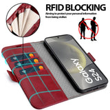 Samsung Galaxy S24 Klapphülle im Lederlook mit RFID Block in Rot