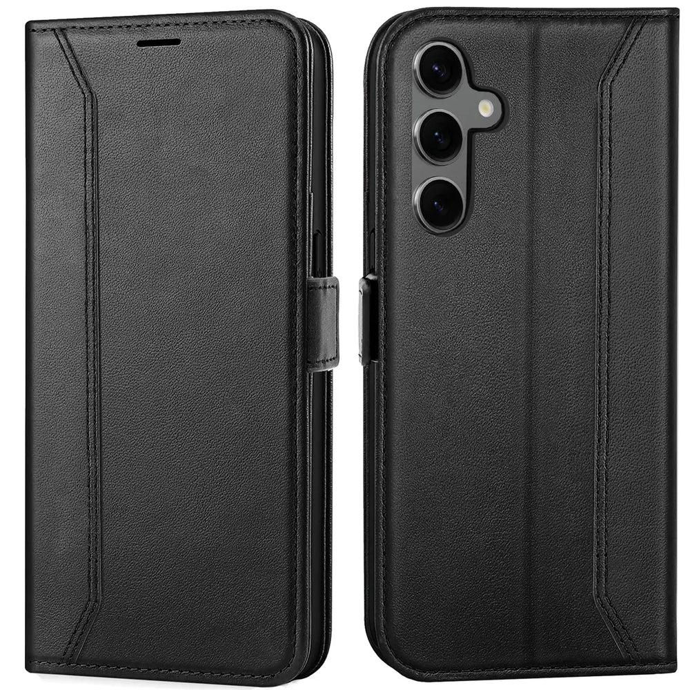 Samsung Galaxy S24 Klapphülle im Lederlook mit RFID Block in Schwarz