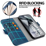 Samsung Galaxy S24 Ultra Klapphülle im Lederlook mit RFID Block in Blau